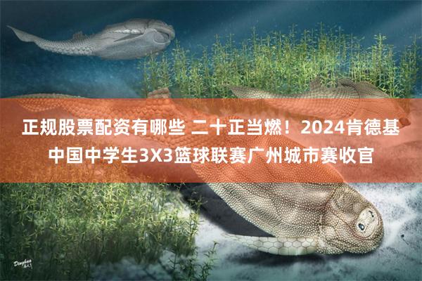 正规股票配资有哪些 二十正当燃！2024肯德基中国中学生3X3篮球联赛广州城市赛收官