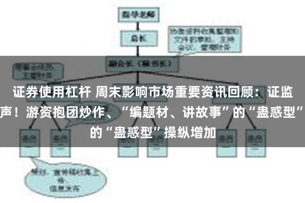 证券使用杠杆 周末影响市场重要资讯回顾：证监会重磅发声！游资抱团炒作、“编题材、讲故事”的“蛊惑型”操纵增加